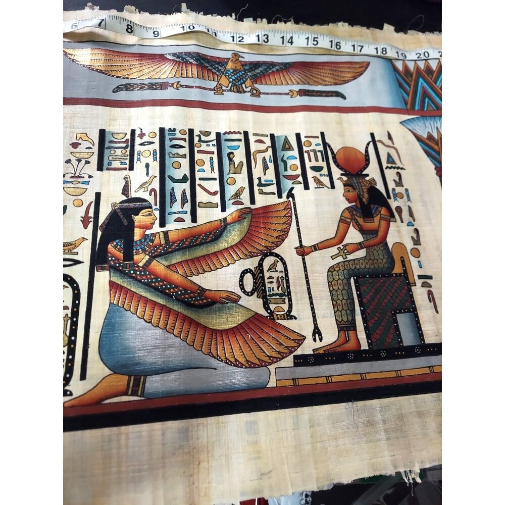 Set of Four Egyptian Hand Painted Art on Genuine Papyrus Paper T03 t - Picture 3 of 6
